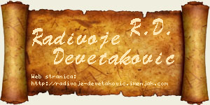 Radivoje Devetaković vizit kartica
